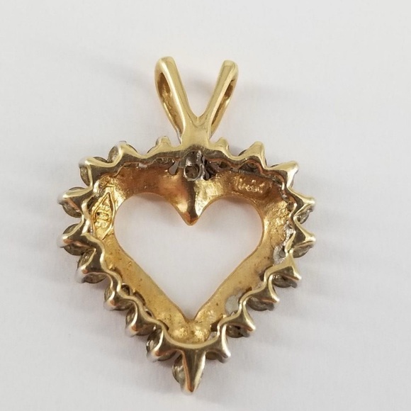 14k diamond heart pendant necklace 1.4g - Picture 4 of 6
